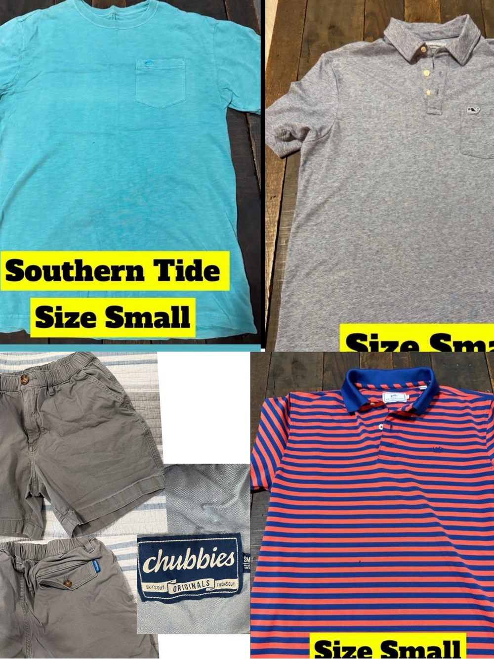 Southern Tide men’s small shirts 1 pair chubbies shorts bundle